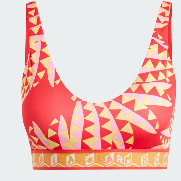 NWT Adidas Farm Rio Red and Yellow Sports Bra - Picture 7 of 9